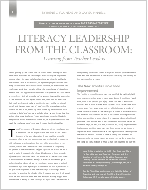 Literacy Leadership from the Classroom: Learning from Teacher Leaders